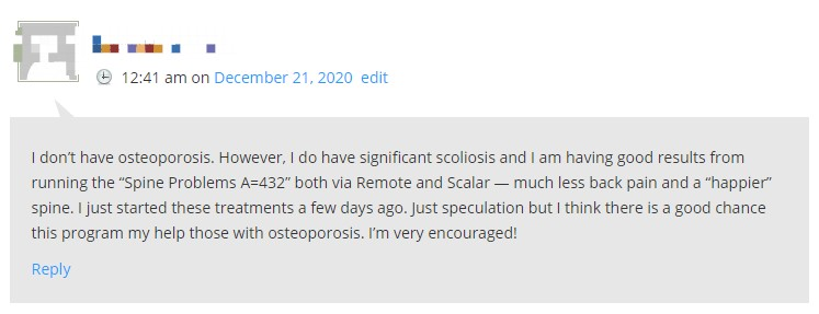 Spooky2 Remote and Scalar made my back pain of scoliosis less than before